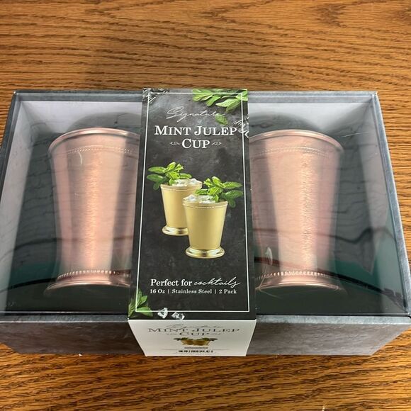 Copper Finish/ Stainless steel  Mint Julep Cups Tumblers 16 oz - set of 2 Cups - Picture 2 of 5